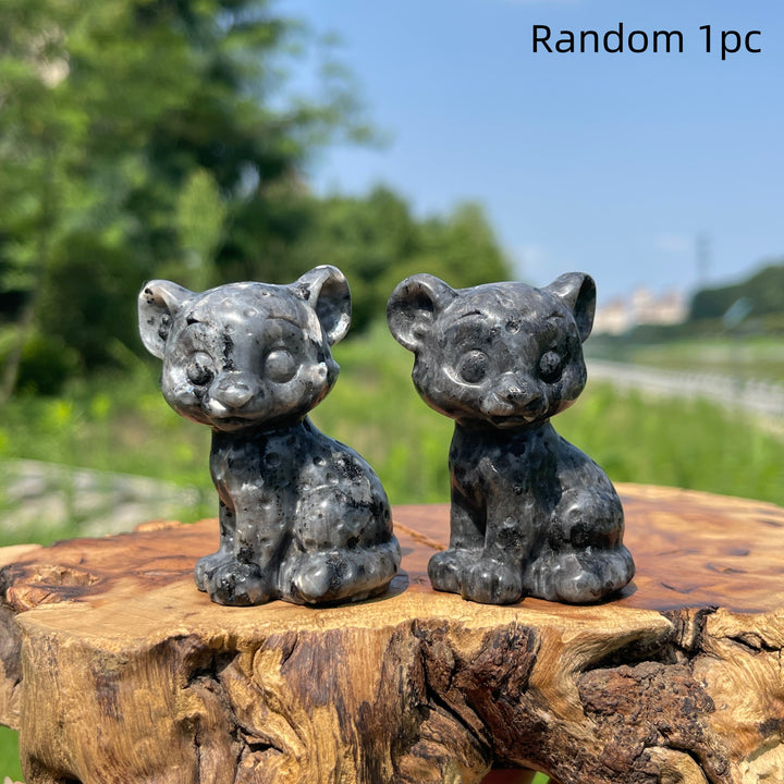 Natural Crystal Baby Leopard Carving