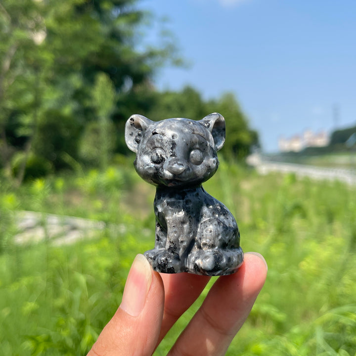 Natural Crystal Baby Leopard Carving