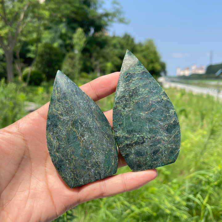 Natural Crystal Fuchsite In Quartz Teardrop