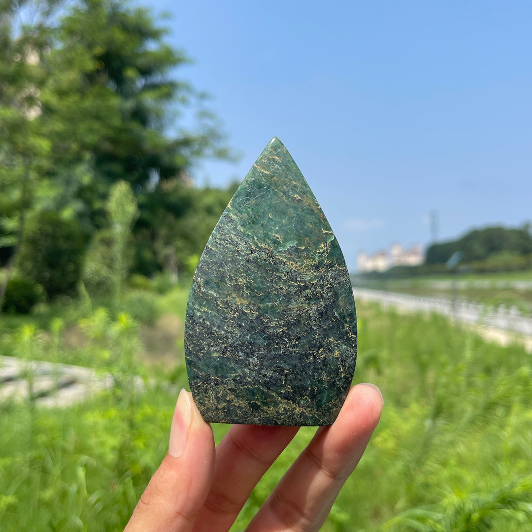 Natural Crystal Fuchsite In Quartz Teardrop
