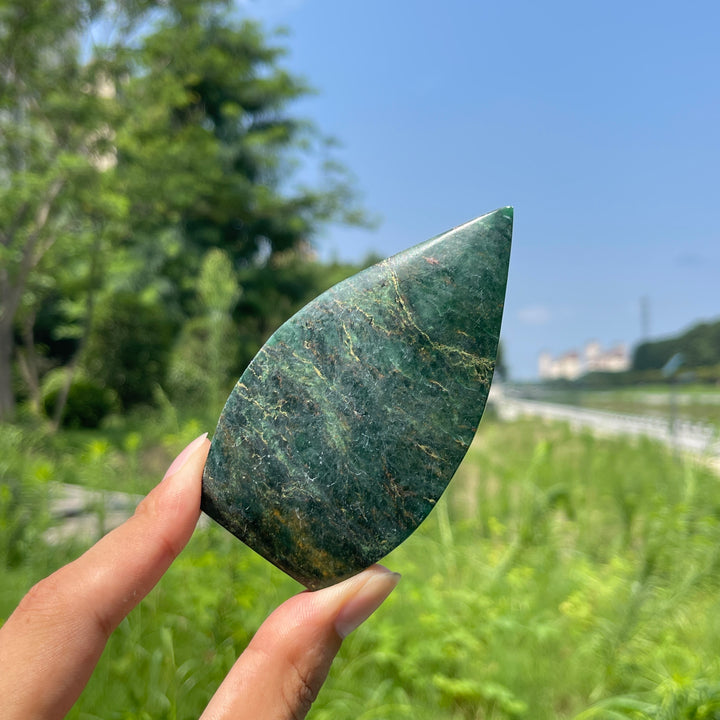 Natural Crystal Fuchsite In Quartz Teardrop