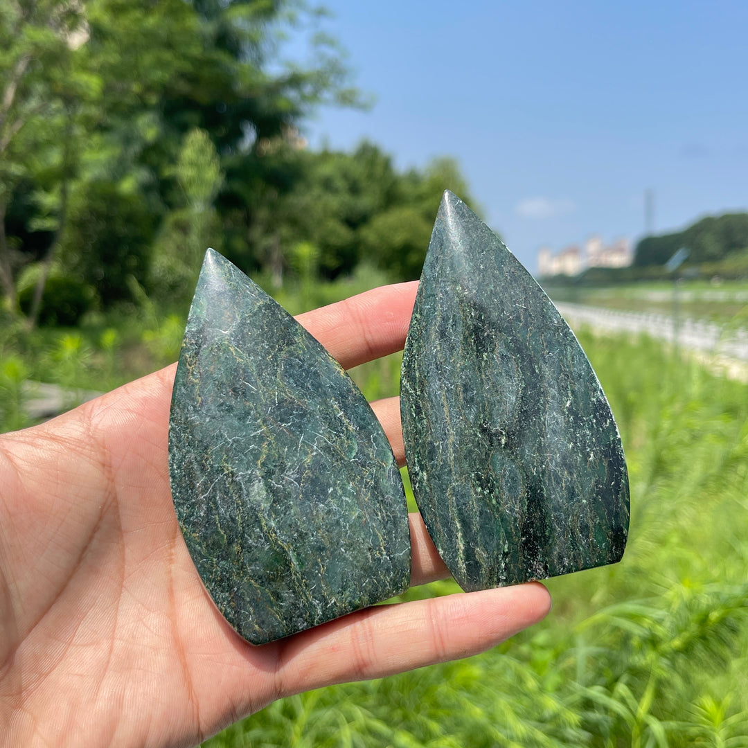 Natural Crystal Fuchsite In Quartz Teardrop