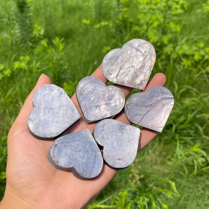 Natural Crystal Lepidolite Heart Carving