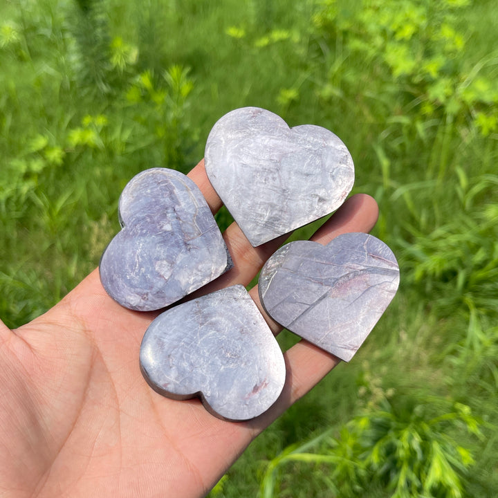 Natural Crystal Lepidolite Heart Carving