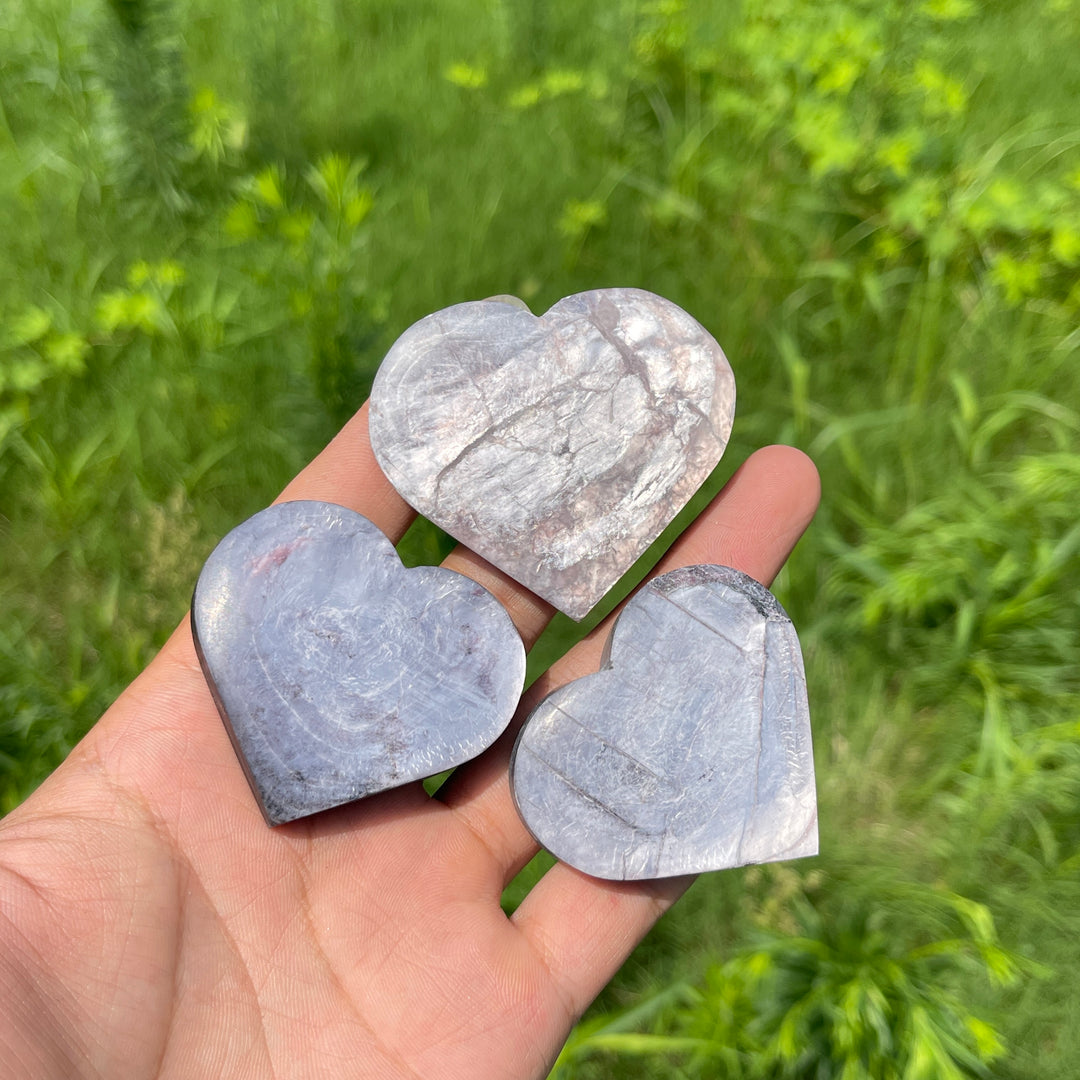 Natural Crystal Lepidolite Heart Carving