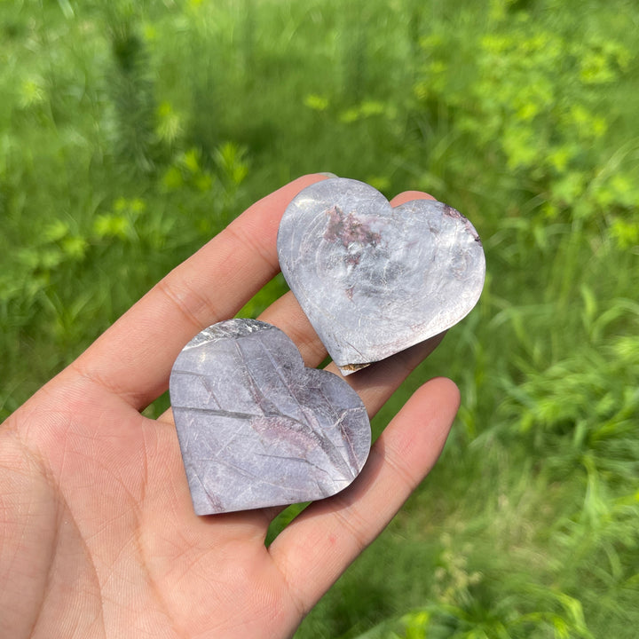 Natural Crystal Lepidolite Heart Carving