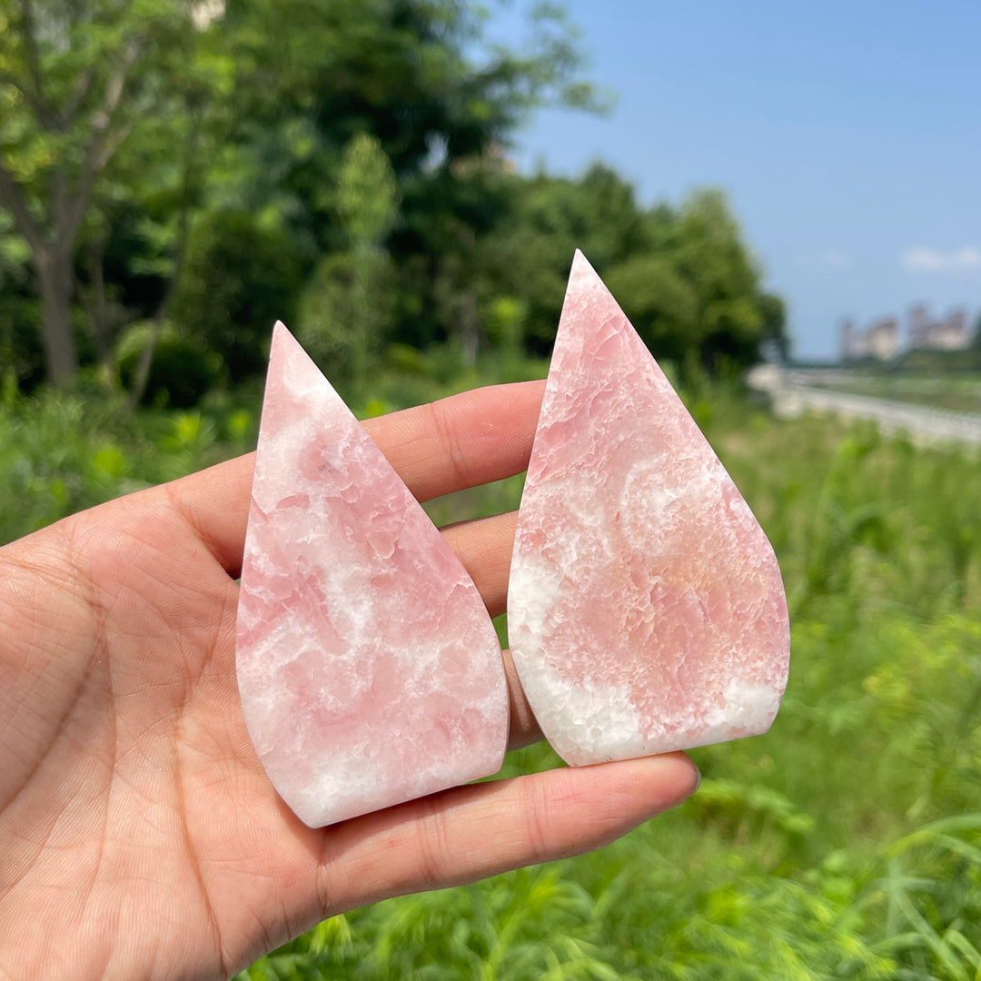 Natural Pink Opal Crystal Teardrop