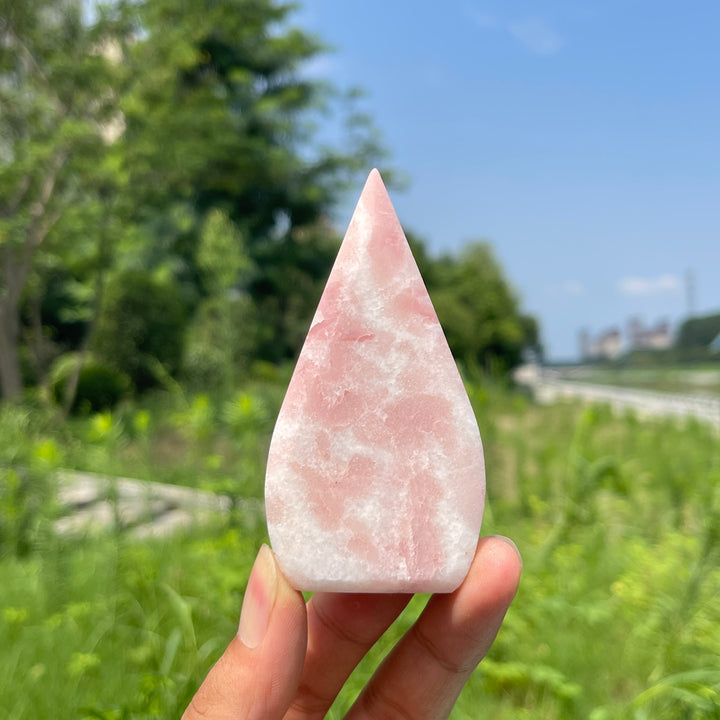 Natural Pink Opal Crystal Teardrop