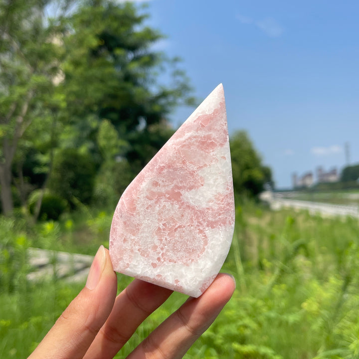 Natural Pink Opal Crystal Teardrop
