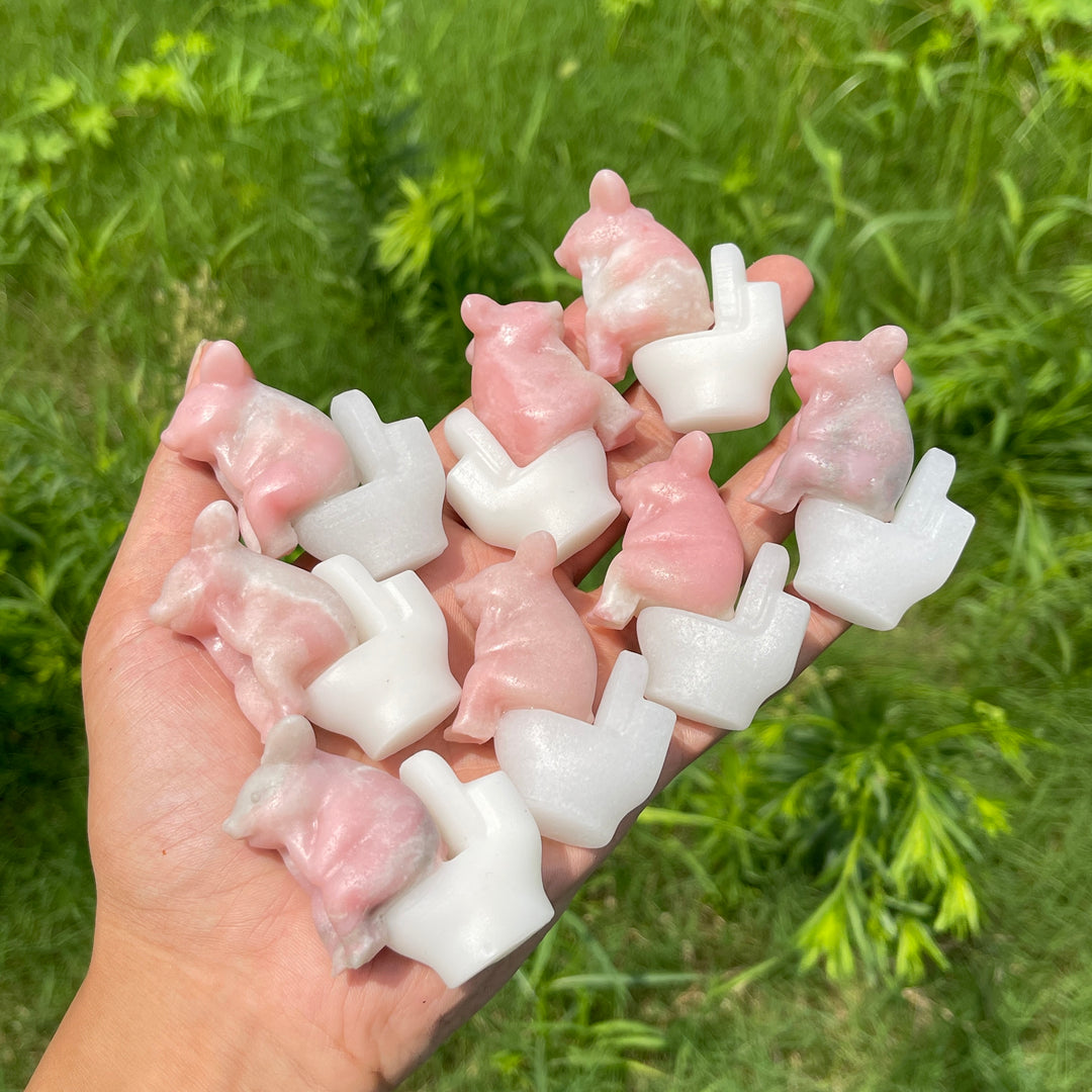 Natural Pink Opal Toilet Pig