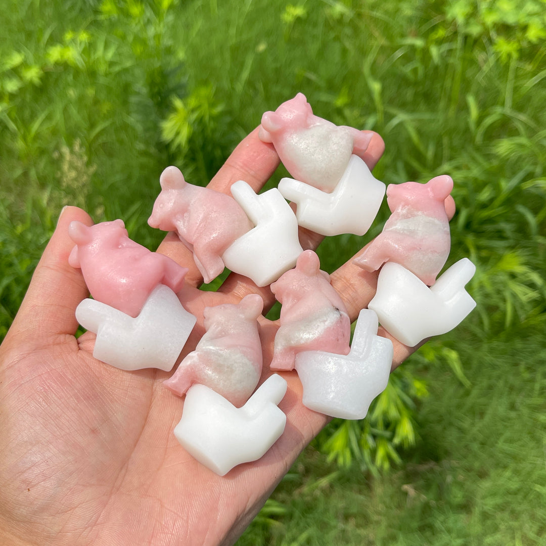 Natural Pink Opal Toilet Pig