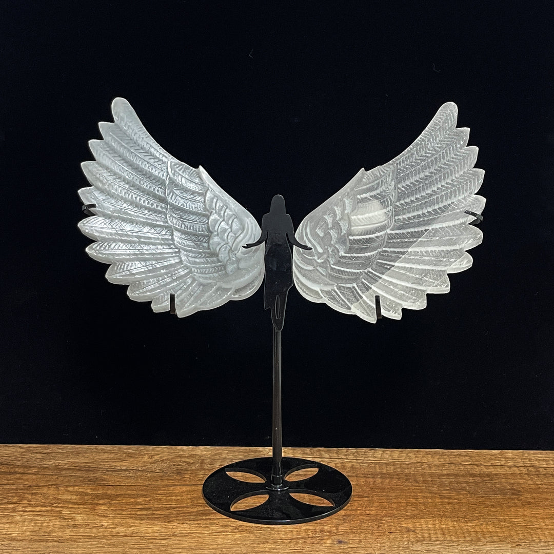 Unique,A Slightly Imperfect Natural Crystal Selenite Wings Carving