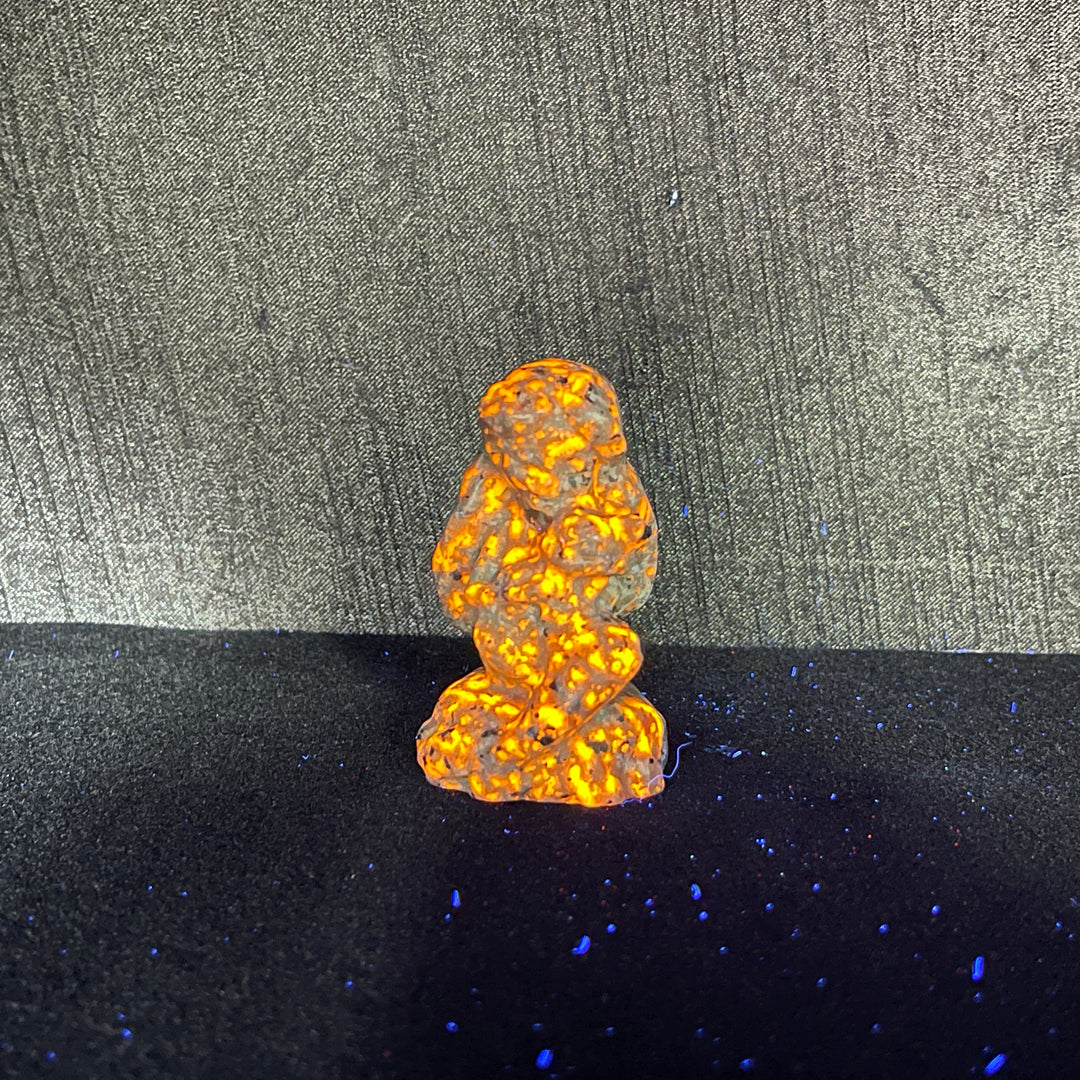 Natural Crystal Mermaid Holding Nine-Tailed Fox Carving