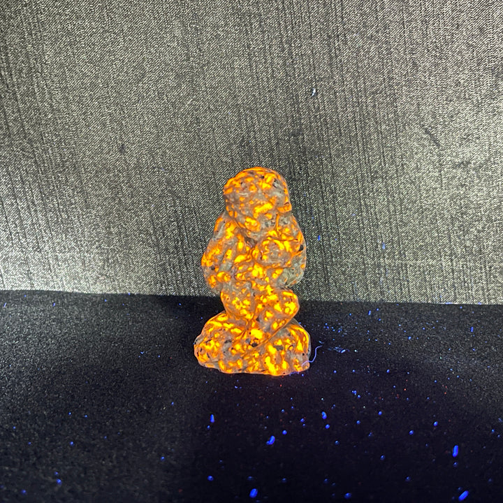 Natural Crystal Mermaid Holding Nine-Tailed Fox Carving