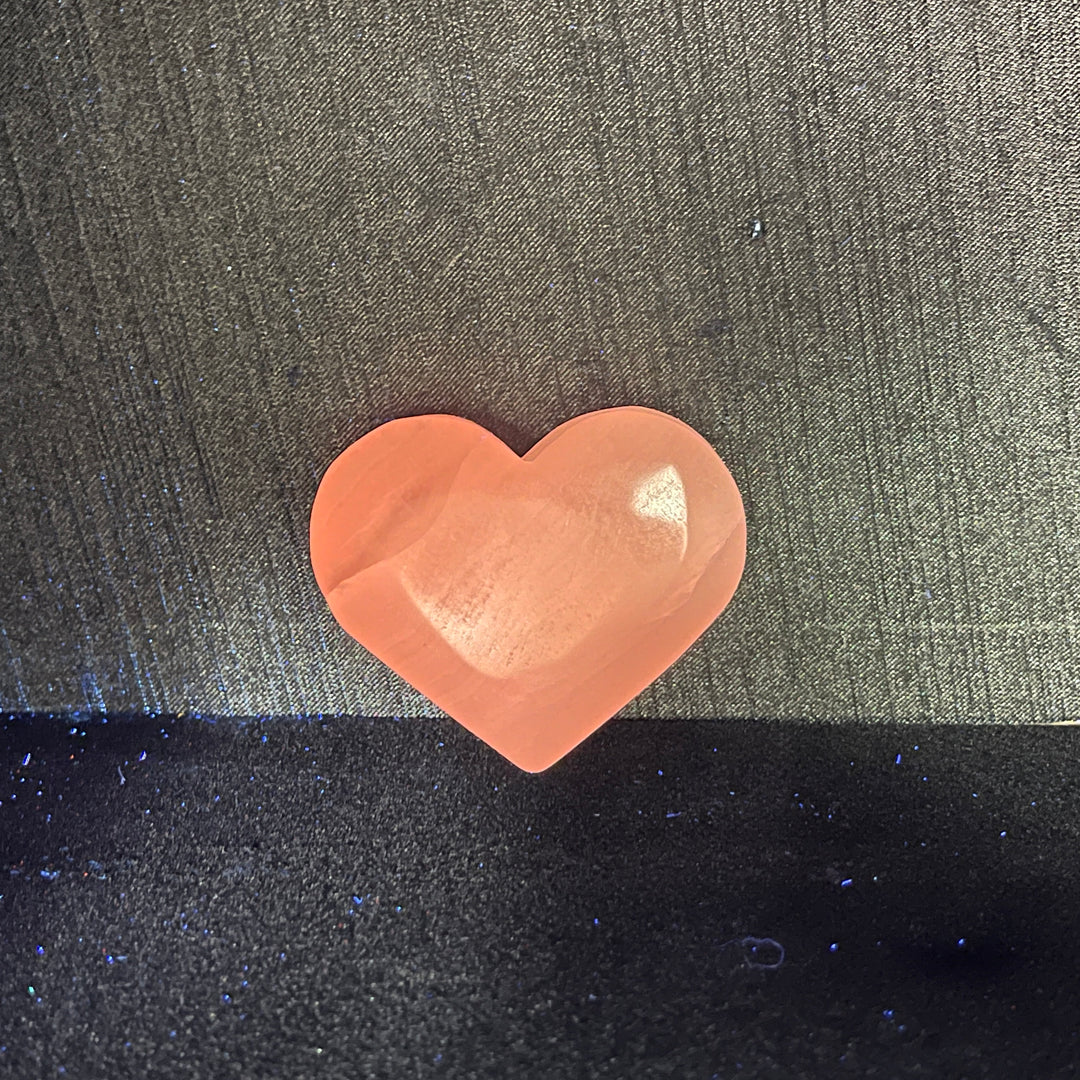 Natural Pink Calcite Mini Heart Carving