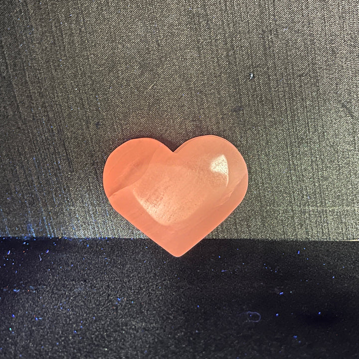 Natural Pink Calcite Mini Heart Carving