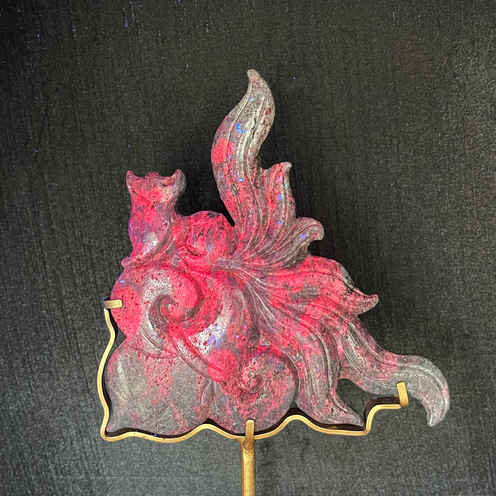 Unique,Natural Ruby In Kyanite And Fuchsite Nine-Tailed Fox