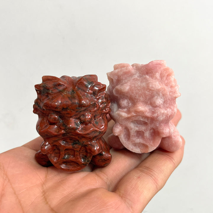 Natural Crystal Fortune Lion Dance Carving