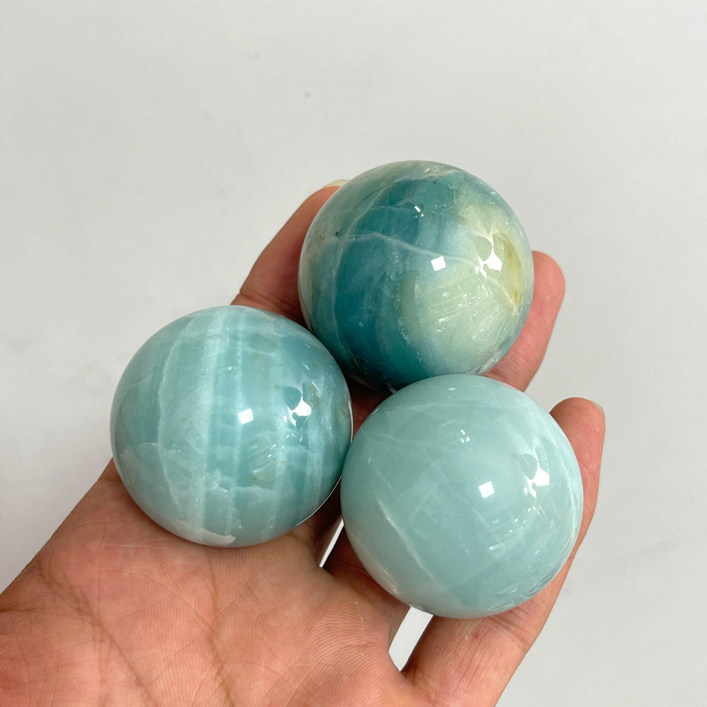 Natural Crystal Blue Quartzite Sphere