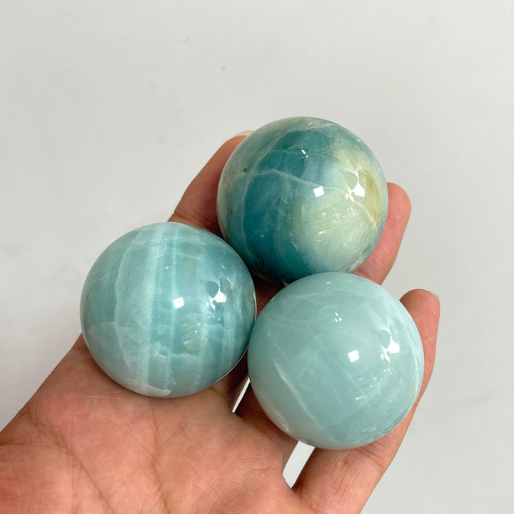 Natural Crystal Blue Quartzite Sphere