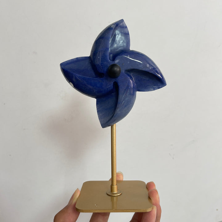 Unique,A Slightly Imperfect Natural Blue Aventurine Windmill