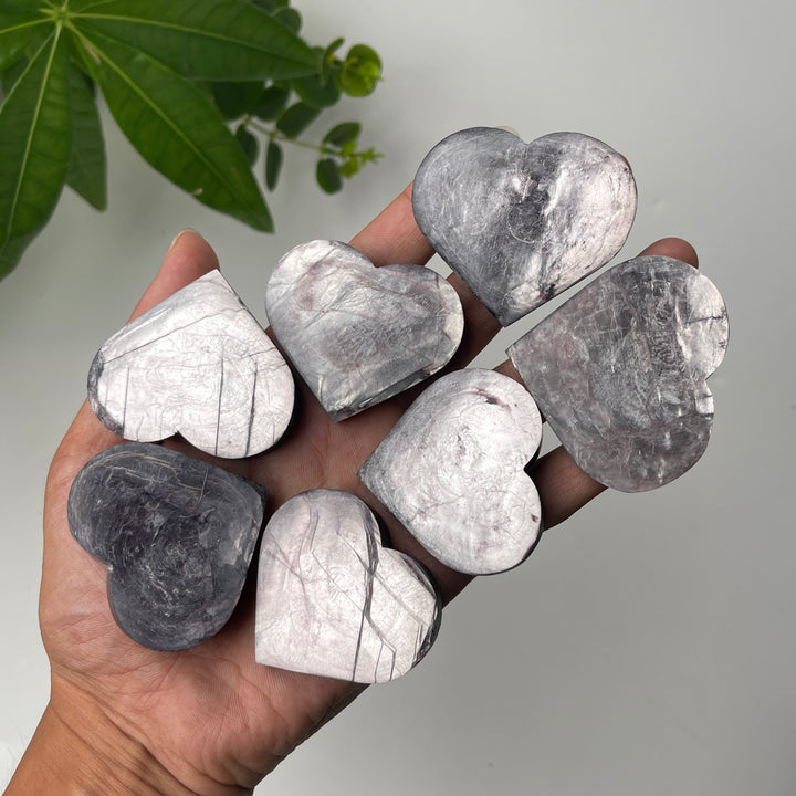 Natural Crystal Lepidolite Heart Carving