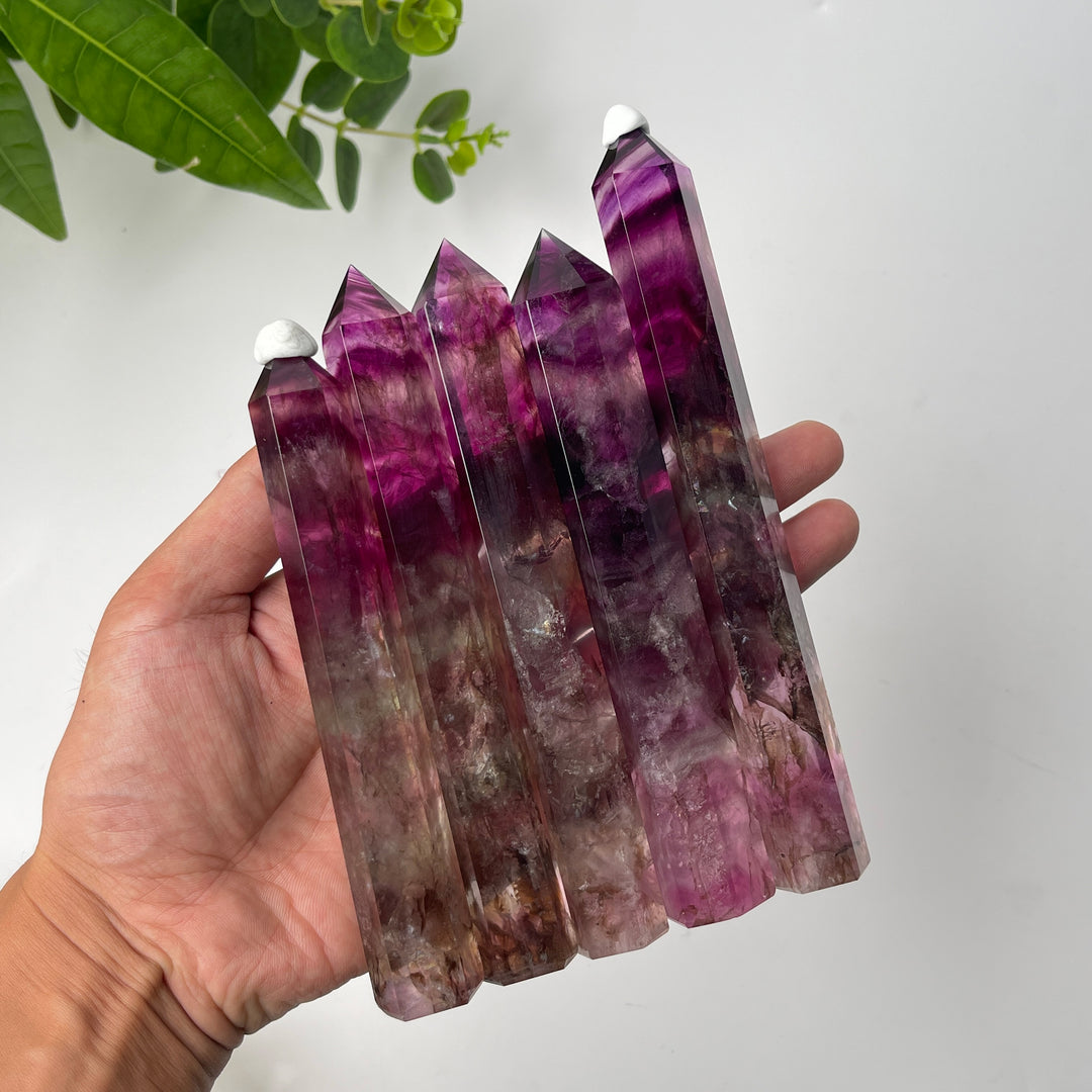 Natural Crystal Purple Fluorite Point
