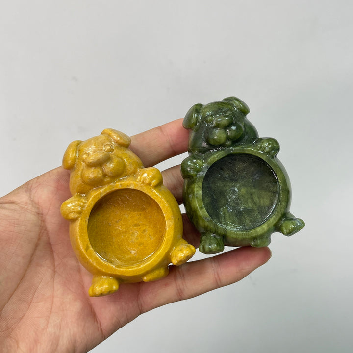 Natural Crystal Dog Shaped Bowl Carving