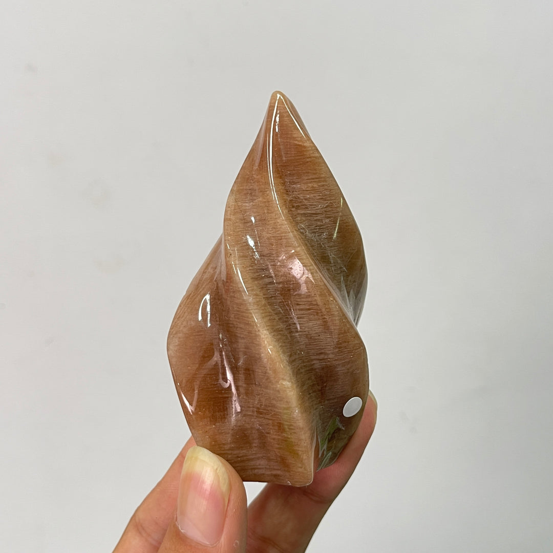 Unique,Imperfect Natural Crystal Peach Moonstone Flame Torch