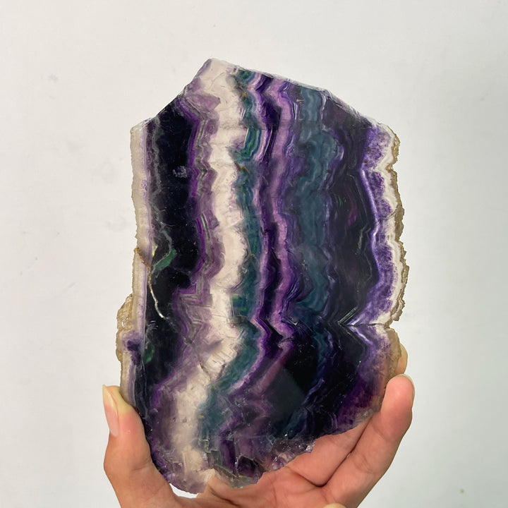 Unique,A Slightly Imperfect Natural Crystal Fluorite Slice