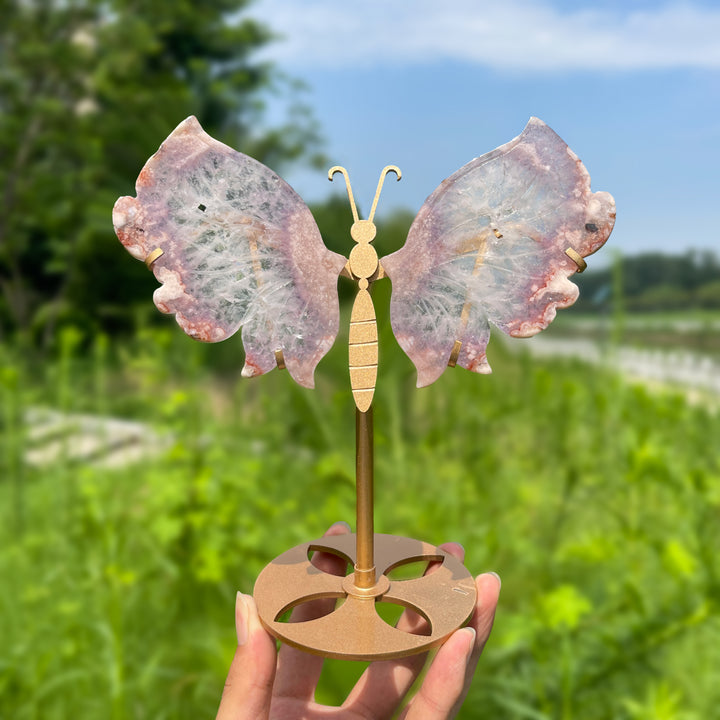 Unique,A Slightly Imperfect Natural Exquisite Pink Amethyst Butterfly Wings