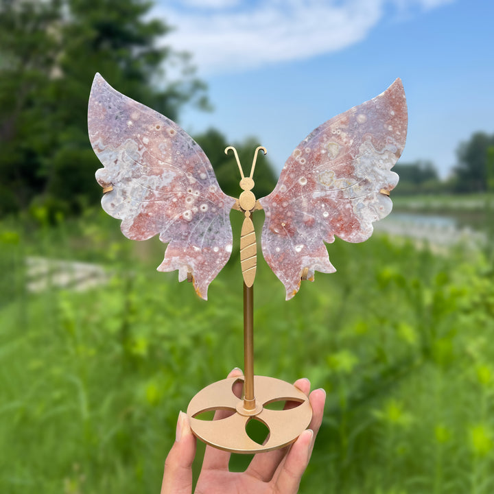 Unique,A Slightly Imperfect Natural Exquisite Pink Amethyst Butterfly Wings