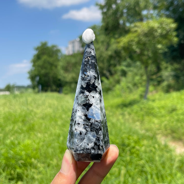 Unique,Natural Crystal Rainbow Moonstone Diamond Tower