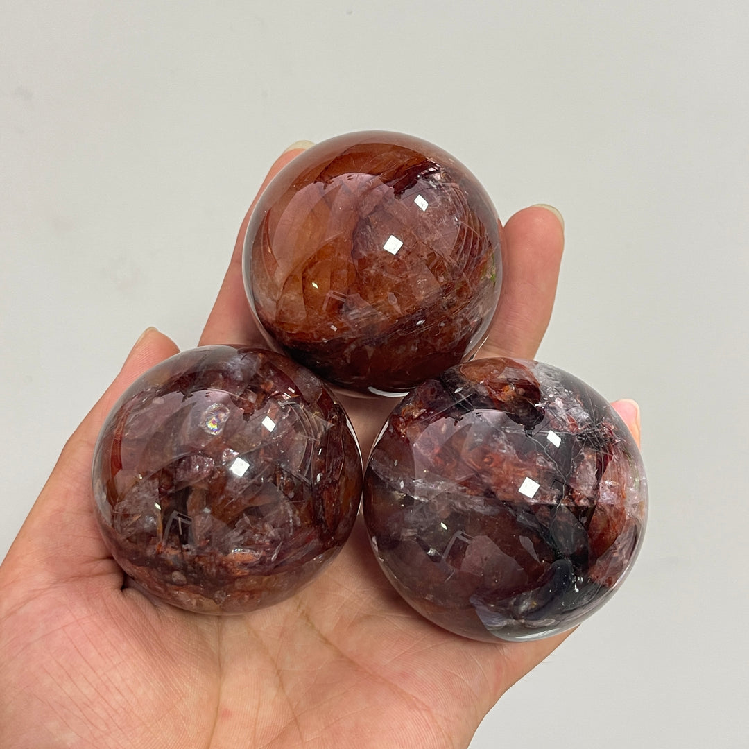 Esfera de Cristal de Cuarzo de Fuego Natural y Único