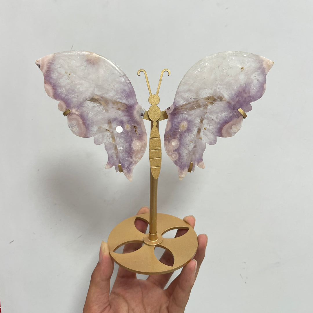 Unique,A Slightly Imperfect Natural Exquisite Pink Amethyst Butterfly Wings