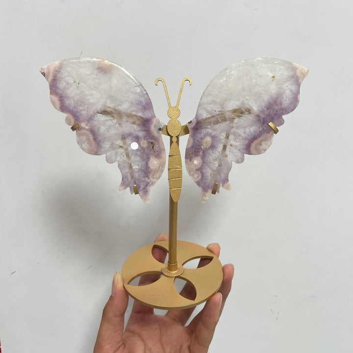 Unique,A Slightly Imperfect Natural Exquisite Pink Amethyst Butterfly Wings