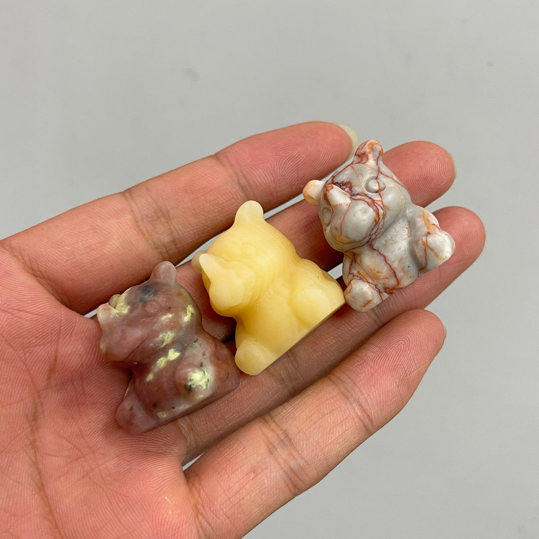 Natural Crystal Mini Rhinoceros Carving