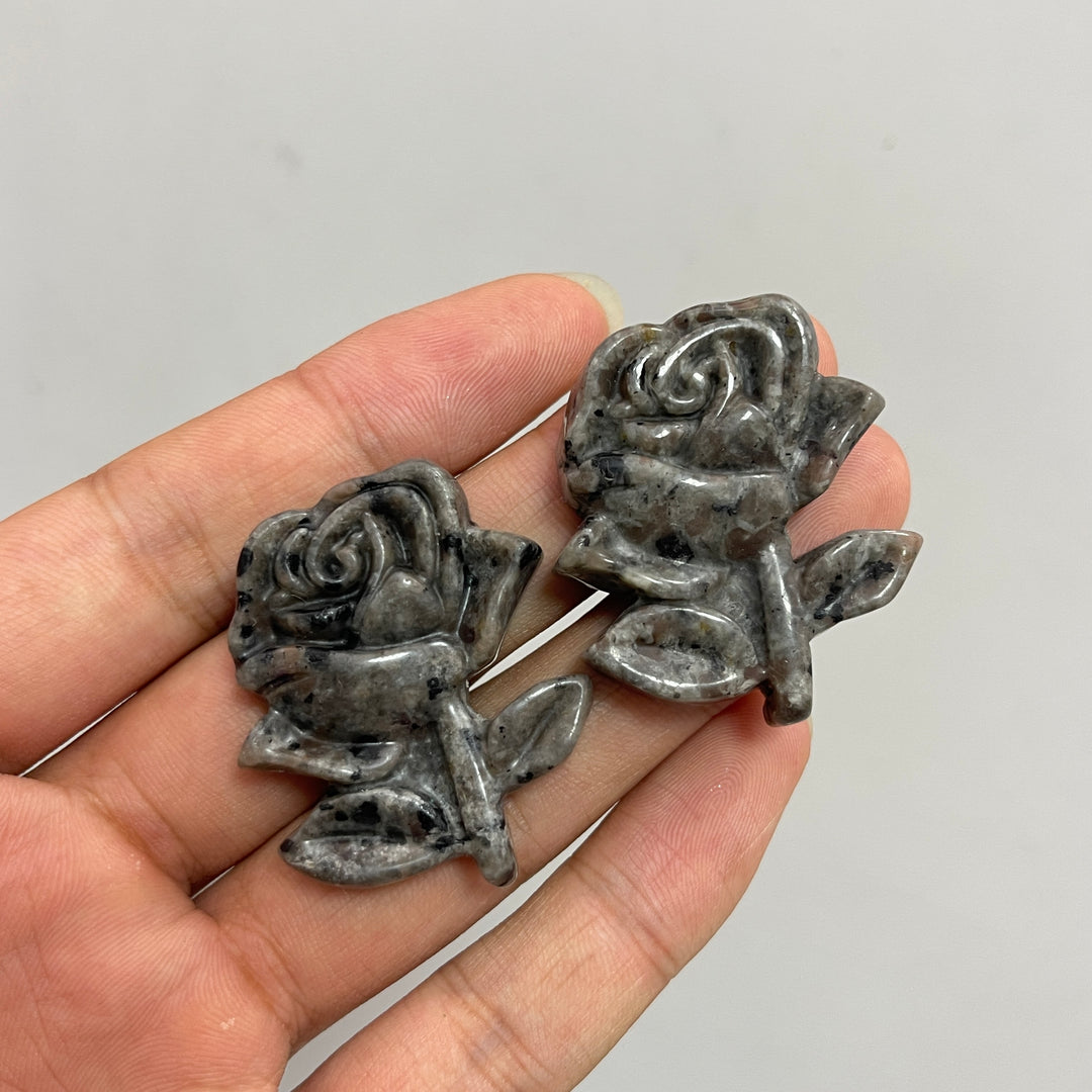 Natural Crystal Yooperlite Rose Carving
