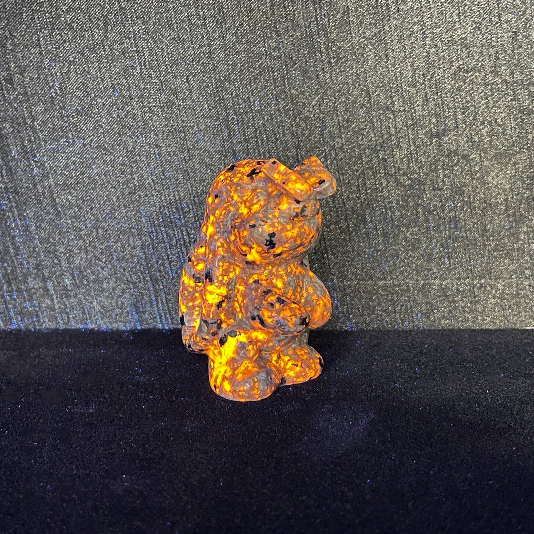 Natural Crystal Bunny Playing With Butterfly Carving
