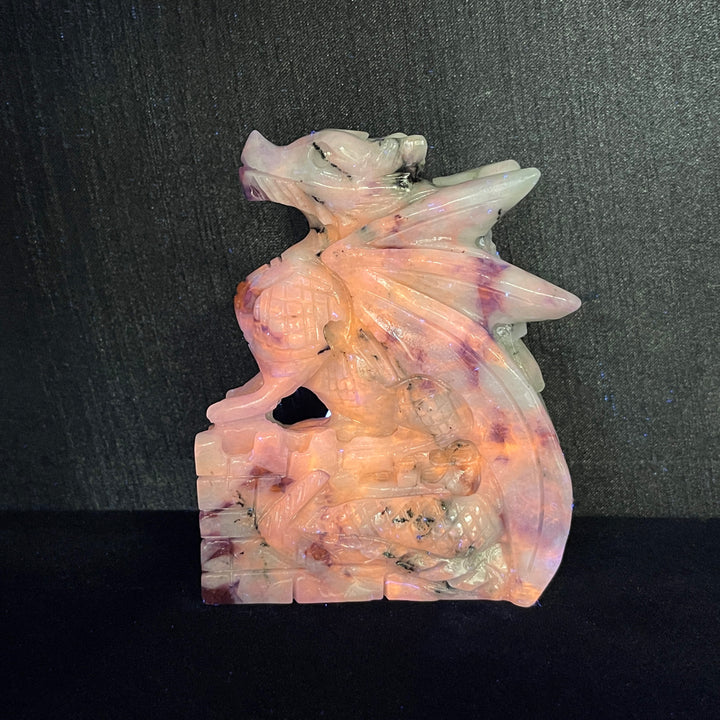 Unique,Natural Crystal Blue And White Porcelain Sodalite Flying Dragon