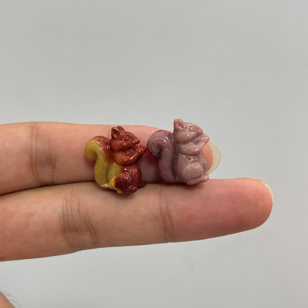 Natural Crystal Squirrel With Ghost Mini Carving