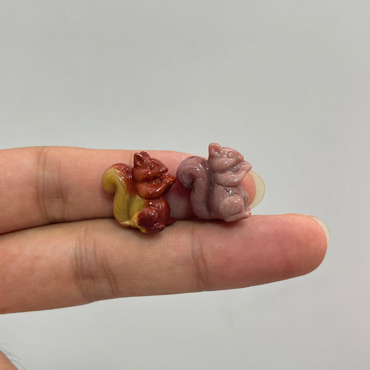 Natural Crystal Squirrel With Ghost Mini Carving