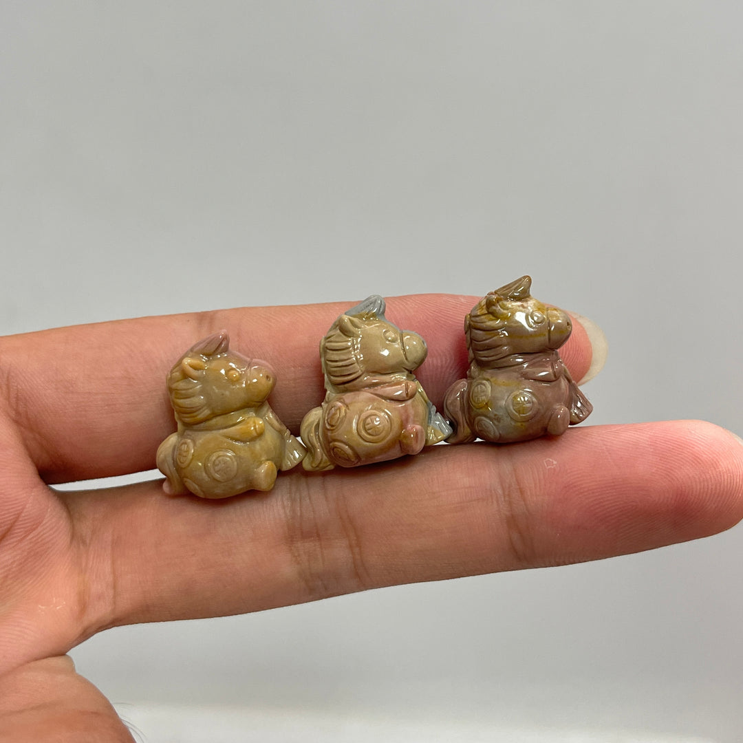 Natural Crystal Mini Alashan Agate Horse