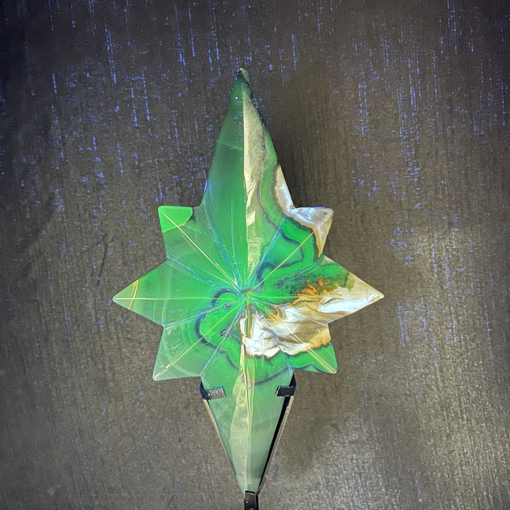 Unique,A Slightly Imperfect Natural Crystal Volcanic Agate North Star