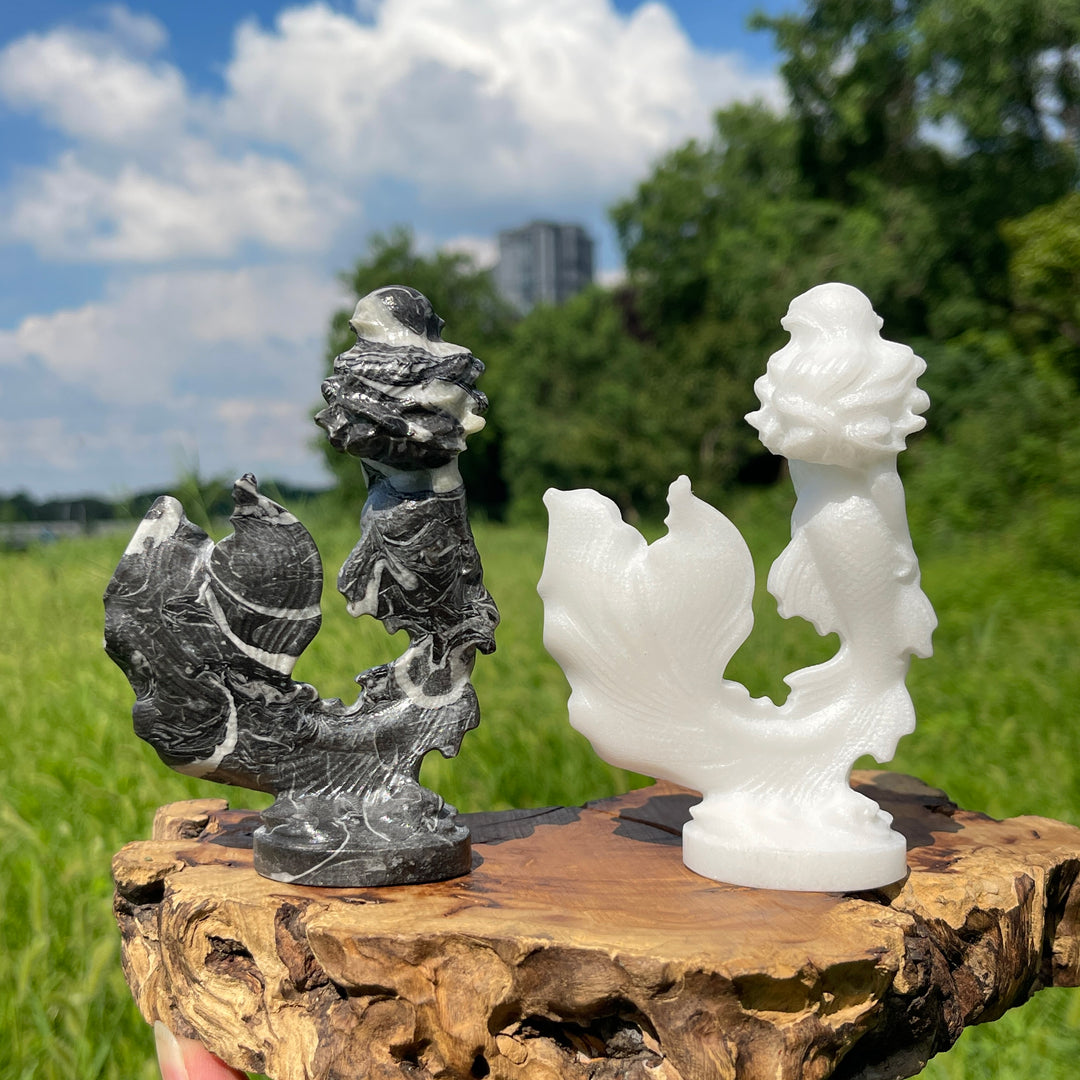 Natural Beautiful Mermaid Crystal Carving