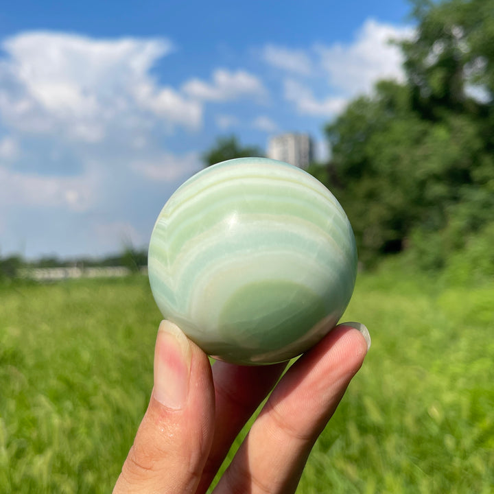 Natural Caribbean Blue Calcite Crystal Sphere
