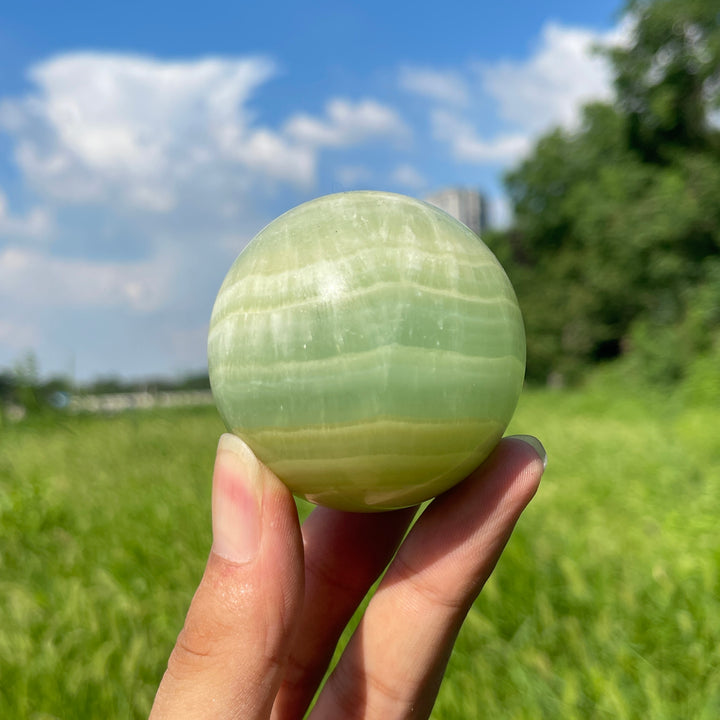 Natural Caribbean Blue Calcite Crystal Sphere