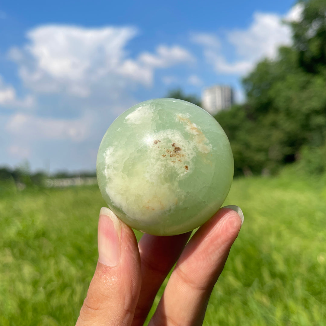 Natural Caribbean Blue Calcite Crystal Sphere