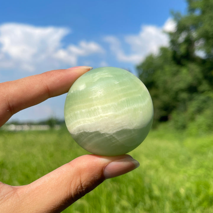 Natural Caribbean Blue Calcite Crystal Sphere