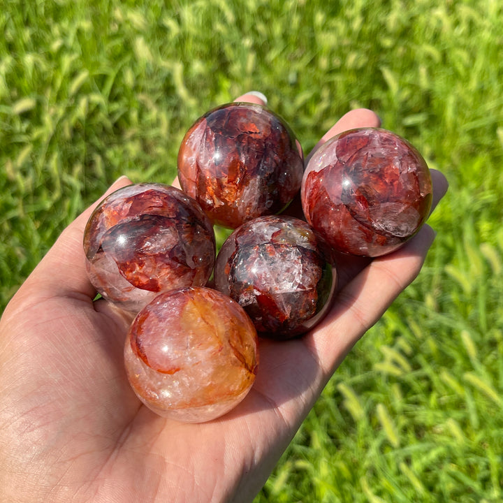 Natural Crystal Stunning Fire Quartz Sphere